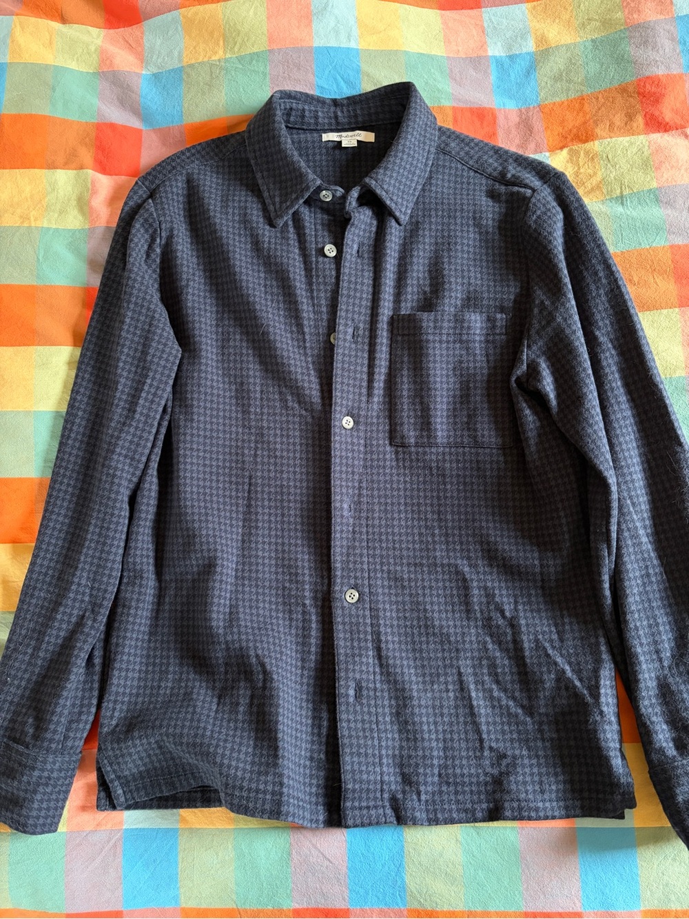 Madewell Checkered Button Down in Blue & Gray Size XS Like New